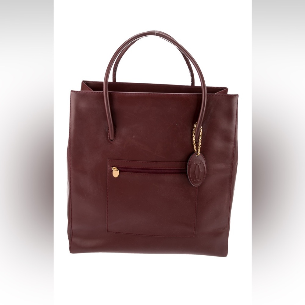 Cartier Deep Burgundy Leather Tote